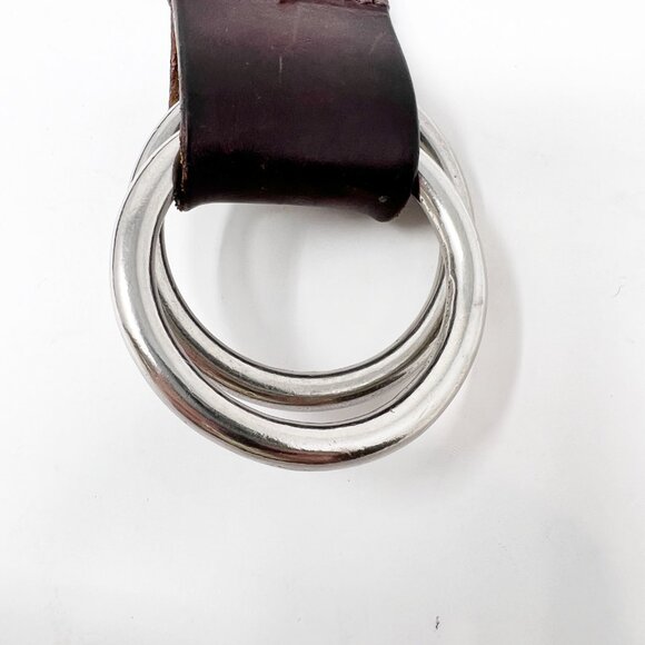 Abercrombie  & Fitch Brown Leather 2 Ring Belt 38" - Picture 4 of 8